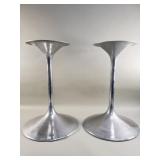 Pair of vintage chrome tulip speaker stands