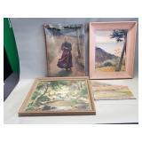 Group of antique and vintage oil paintings, as is