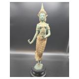 Thai style gilt bronze Apsara dancer figure