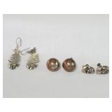 Group of sterling silver earrings