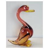 Murano unmarked sommerso art glass duck figure