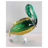 Vintage unmarked Murano sommerso art glass swan