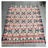 Antique Eve Wever Ling jacquard coverlet