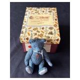 Steiff by Enesco blue porcelain teddy bear