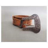 Vintage sterling silver belt buckle set