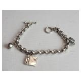 Sterling silver charm bracelet