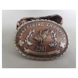 1981 Bullriding  Championship trophy copper and