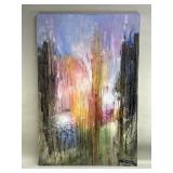 Signed Etienne abstract oil on canvas