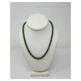 Jadeite beaded and 14K gold clasped necklace