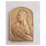 1933 "Courage" bronze plaque medal sculpted by