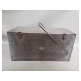 Vintage metal industrial storage trunk