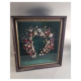 Victorian mourning wreath in a shadowbox