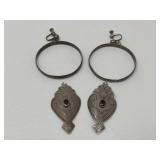 2 pairs of sterling silver earrings