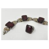 2 pcs Trifari sterling silver bracelet and