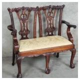 Chippendale-style mahogany miniature settee