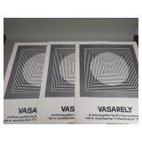 3 vintage Victor Vasarely op art exhibition
