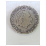 Silver Netherlands 1 cent 1952 coin