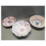 RS Prussia scalloped bowls, one marked, 2 unmarked