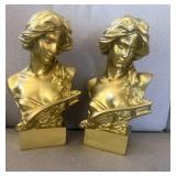 Pair of Greek mythology resin busts art decor