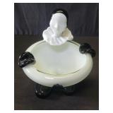 Vintage hand blown art glass clown ashtray