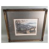 Luigi Kasimir signed hand colored etching