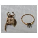 14k gold ring and 14k dental gold