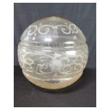 Vintage etched glass globe lampshade