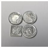 4 Franklin Mint sterling silver historical