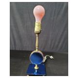 Art Deco brass and blue glass Saturn style