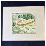 Vintage P. Resnack signed watercolor painting