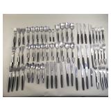 Group of stainless steel flatware