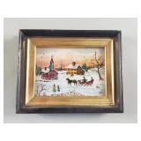 Milton Bond vintage reverse painting on glass