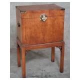 Asian-style walnut veneer storage chest with