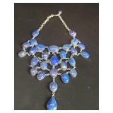 Sterling silver and lapis lazuli necklace