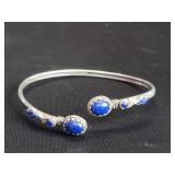 Silver and  lapis lazuli bracelet