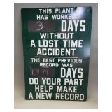 Vintage metal industrial shop safety sign