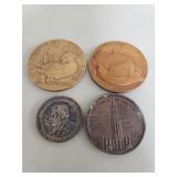 4 vintage bronze medals