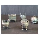 Collection of Chinese metal incense burner