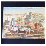 Vintage P. Resnack signed watercolor painting