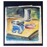 Vintage P. Resnack signed watercolor painting