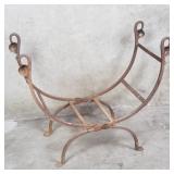 Vintage wrought-iron log rack