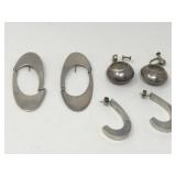 Group of three vintage sterling silver earrings