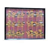 Vintage framed handmade tapestry