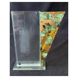 Glass & bronze patina art vase