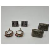 Pair of vintage sterling silver cufflinks and