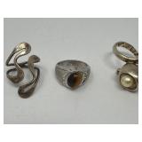 Group of 3 vintage sterling silver rings