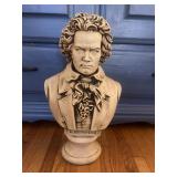 VTG Beethoven pedestal bust Florentine plaster