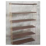 Mid-century 6-tier metal bookcase with metal