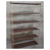 Mid-century 6-tier metal bookcase with metal