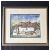 Framed signed watercolor painting